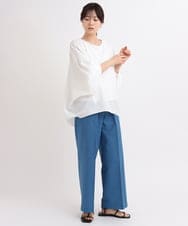 ZMBGB28120 al'aise modulation(アレーズモジュレーション) 【日本製】バックタックコクーンブラウス ホワイト