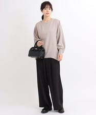 ZMBGB28120 al'aise modulation(アレーズモジュレーション) 【日本製】バックタックコクーンブラウス ライトグレー