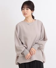 ZMBGB28120 al'aise modulation(アレーズモジュレーション) 【日本製】バックタックコクーンブラウス ライトグレー