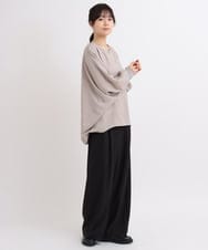 ZMBGB28120 al'aise modulation(アレーズモジュレーション) 【日本製】バックタックコクーンブラウス ライトグレー