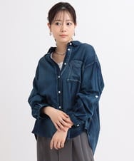 ZMBGB33138 al'aise modulation(アレーズモジュレーション) デニムライクコットンシャツ ネイビー