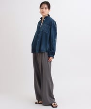 ZMBGB33138 al'aise modulation(アレーズモジュレーション) デニムライクコットンシャツ ネイビー