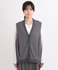 ZMBGB47150 al'aise modulation(アレーズモジュレーション) 【セットアップ対応】裾タックコクーンシルエットベスト ダークグレー