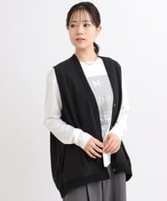 ZMBGB47150 al'aise modulation(アレーズモジュレーション) 【セットアップ対応】裾タックコクーンシルエットベスト ブラック
