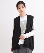 ZMBGB47150 al'aise modulation(アレーズモジュレーション) 【セットアップ対応】裾タックコクーンシルエットベスト ブラック