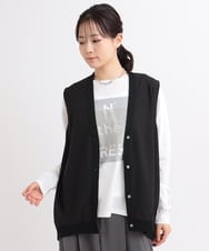 ZMBGB47150 al'aise modulation(アレーズモジュレーション) 【セットアップ対応】裾タックコクーンシルエットベスト ブラック