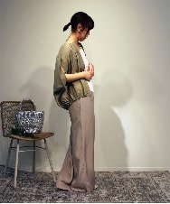ZMBGB59095 al'aise modulation(アレーズモジュレーション) 【洗える】バルーンフォルムジップブルゾン カーキ