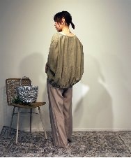 ZMBGB59095 al'aise modulation(アレーズモジュレーション) 【洗える】バルーンフォルムジップブルゾン カーキ
