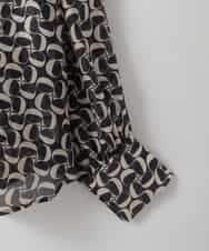 ZMBGE02098 al'aise modulation(アレーズモジュレーション) 【2WAY】ジオメトリックプリントボウタイブラウス ブラック