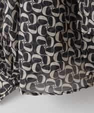 ZMBGE02098 al'aise modulation(アレーズモジュレーション) 【2WAY】ジオメトリックプリントボウタイブラウス ブラック