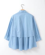 ZMBGE10129 al'aise modulation(アレーズモジュレーション) 【洗える】ティアードフレアブラウス ブルー