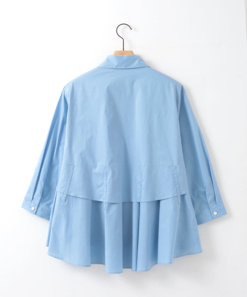 ZMBGE10129 al'aise modulation(アレーズモジュレーション) 【洗える】ティアードフレアブラウス ブルー