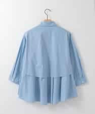 ZMBGE10129 al'aise modulation(アレーズモジュレーション) 【洗える】ティアードフレアブラウス ブルー