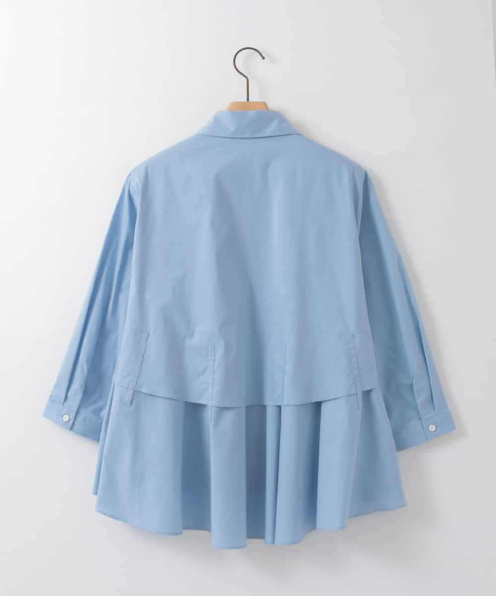 ZMBGE10129 al'aise modulation(アレーズモジュレーション) 【洗える】ティアードフレアブラウス ブルー