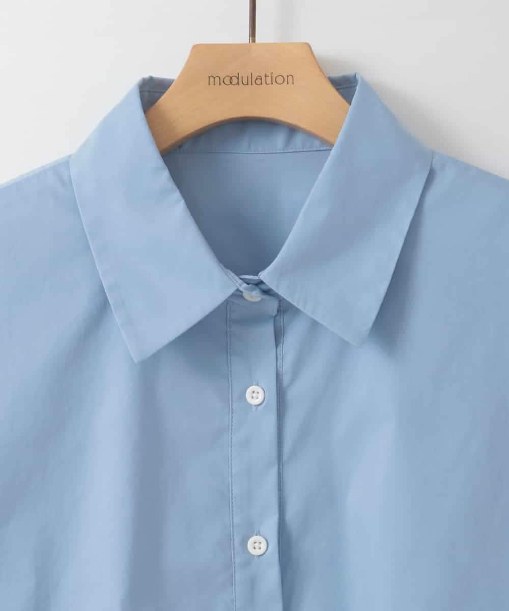 ZMBGE10129 al'aise modulation(アレーズモジュレーション) 【洗える】ティアードフレアブラウス ブルー