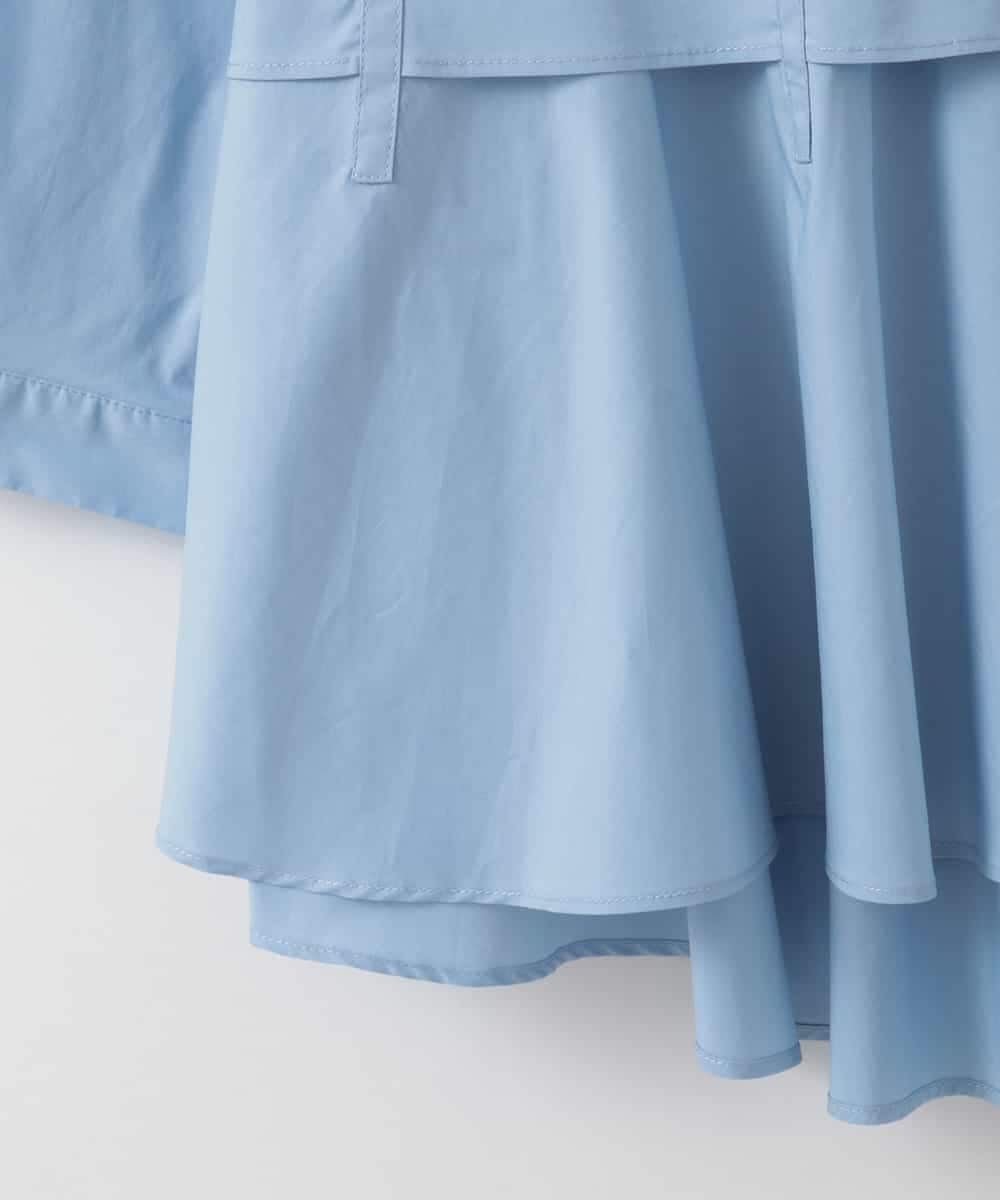 ZMBGE10129 al'aise modulation(アレーズモジュレーション) 【洗える】ティアードフレアブラウス ブルー