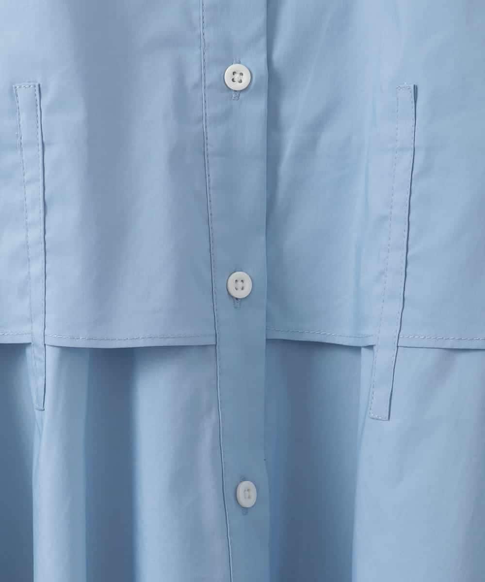 ZMBGE10129 al'aise modulation(アレーズモジュレーション) 【洗える】ティアードフレアブラウス ブルー