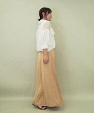 ZMBGE11140 al'aise modulation(アレーズモジュレーション) フラワーレースオーバーシルエットシャツ ホワイト