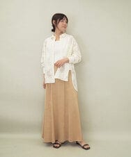 ZMBGE11140 al'aise modulation(アレーズモジュレーション) フラワーレースオーバーシルエットシャツ ホワイト