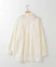 ZMBGE11140 al'aise modulation(アレーズモジュレーション) フラワーレースオーバーシルエットシャツ ホワイト