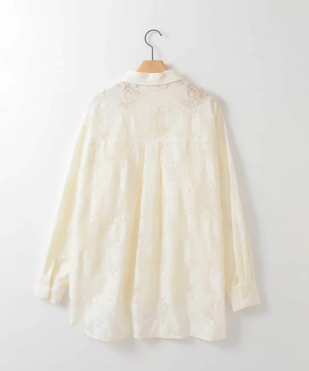 ZMBGE11140 al'aise modulation(アレーズモジュレーション) フラワーレースオーバーシルエットシャツ ホワイト
