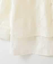 ZMBGE11140 al'aise modulation(アレーズモジュレーション) フラワーレースオーバーシルエットシャツ ホワイト