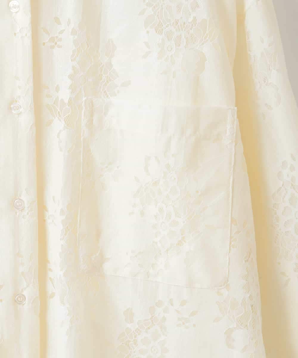 ZMBGE11140 al'aise modulation(アレーズモジュレーション) フラワーレースオーバーシルエットシャツ ホワイト