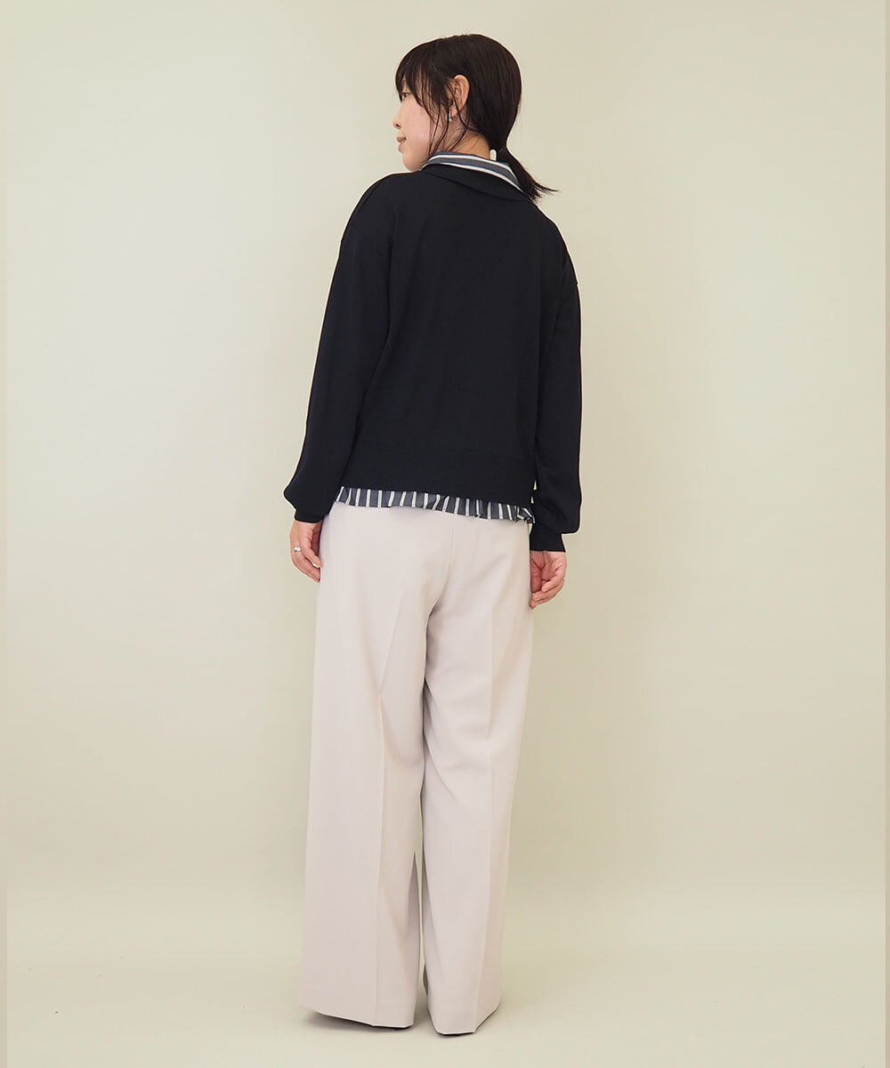 ZMBGE12150 al'aise modulation(アレーズモジュレーション) 【洗える/UV】シャツドッキングニットカーディガン ライトブルー