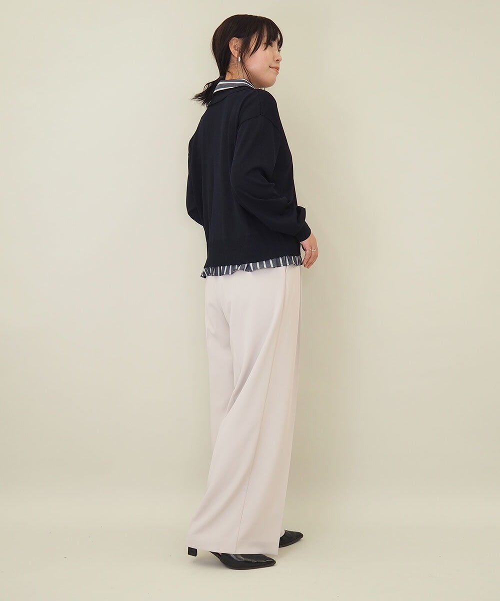 ZMBGE12150 al'aise modulation(アレーズモジュレーション) 【洗える/UV】シャツドッキングニットカーディガン ライトブルー