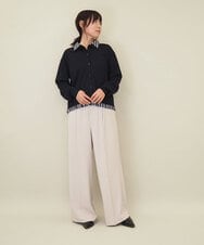 ZMBGE12150 al'aise modulation(アレーズモジュレーション) 【洗える/UV】シャツドッキングニットカーディガン ライトブルー