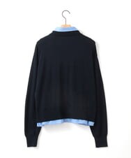 ZMBGE12150 al'aise modulation(アレーズモジュレーション) 【洗える/UV】シャツドッキングニットカーディガン ネイビー