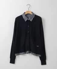 ZMBGE12150 al'aise modulation(アレーズモジュレーション) 【洗える/UV】シャツドッキングニットカーディガン ライトブルー