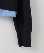 ZMBGE12150 al'aise modulation(アレーズモジュレーション) 【洗える/UV】シャツドッキングニットカーディガン ネイビー