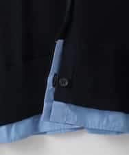 ZMBGE12150 al'aise modulation(アレーズモジュレーション) 【洗える/UV】シャツドッキングニットカーディガン ネイビー