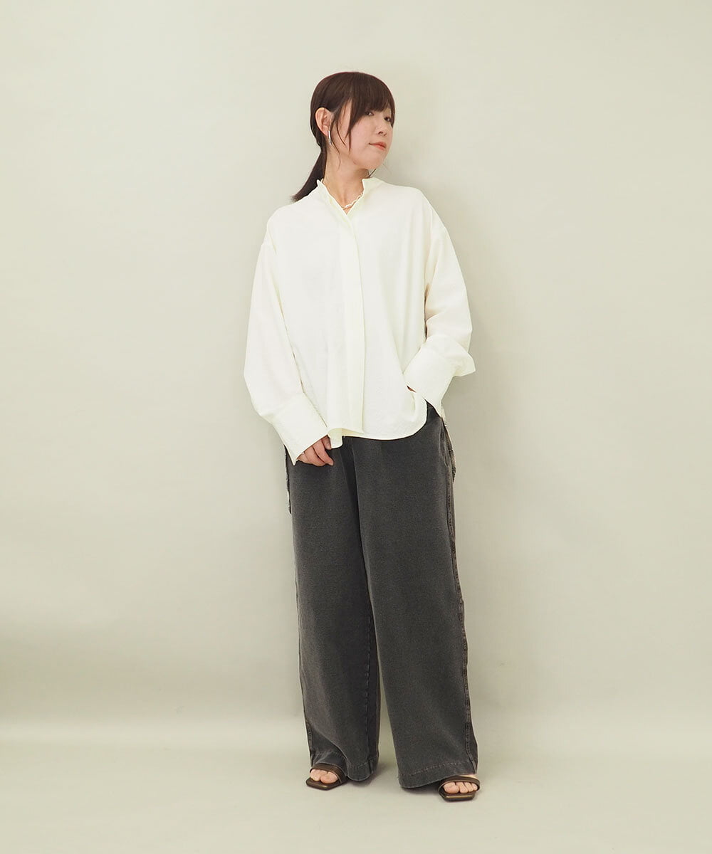 ZMBGE13089 al'aise modulation(アレーズモジュレーション) バックチェックデザインシャツ ホワイト