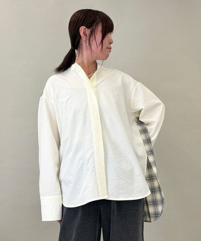 ZMBGE13089 al'aise modulation バックチェックデザインシャツ