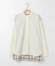 ZMBGE13089 al'aise modulation(アレーズモジュレーション) バックチェックデザインシャツ ホワイト