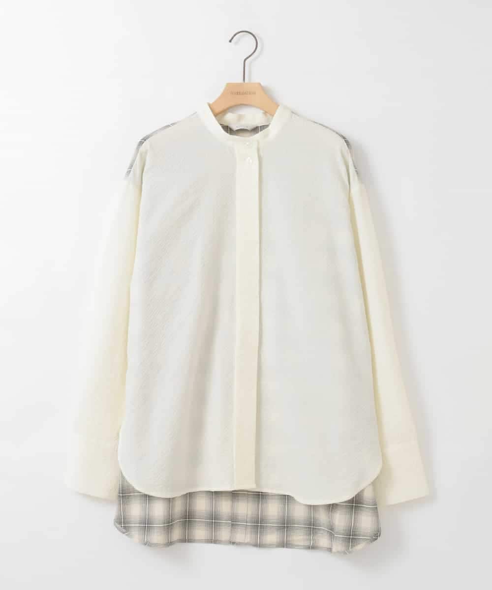 ZMBGE13089 al'aise modulation(アレーズモジュレーション) バックチェックデザインシャツ ホワイト