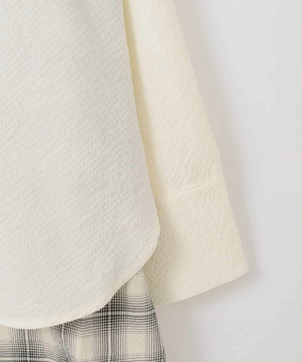 ZMBGE13089 al'aise modulation(アレーズモジュレーション) バックチェックデザインシャツ ホワイト