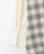 ZMBGE13089 al'aise modulation(アレーズモジュレーション) バックチェックデザインシャツ ホワイト