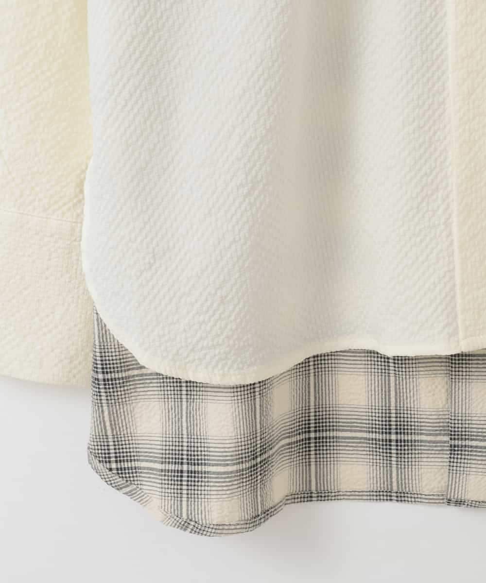 ZMBGE13089 al'aise modulation(アレーズモジュレーション) バックチェックデザインシャツ ホワイト