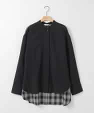 ZMBGE13089 al'aise modulation(アレーズモジュレーション) バックチェックデザインシャツ ブラック