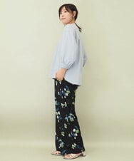 ZMBGE16080 al'aise modulation(アレーズモジュレーション) 【セットアップ対応・洗える】リネンライクピンタックスキッパーブラウス ライトブルー