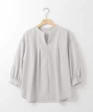 ZMBGE16080 al'aise modulation(アレーズモジュレーション) 【洗える】ピンタックスキッパーブラウス ダークグレー