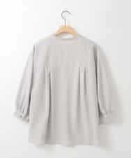 ZMBGE16080 al'aise modulation(アレーズモジュレーション) 【洗える】ピンタックスキッパーブラウス ダークグレー