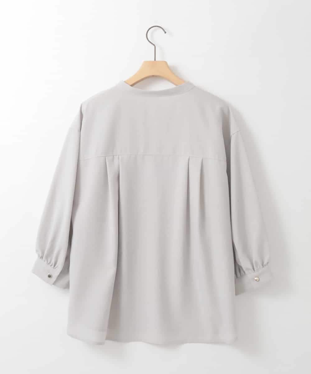 ZMBGE16080 al'aise modulation(アレーズモジュレーション) 【洗える】ピンタックスキッパーブラウス ダークグレー