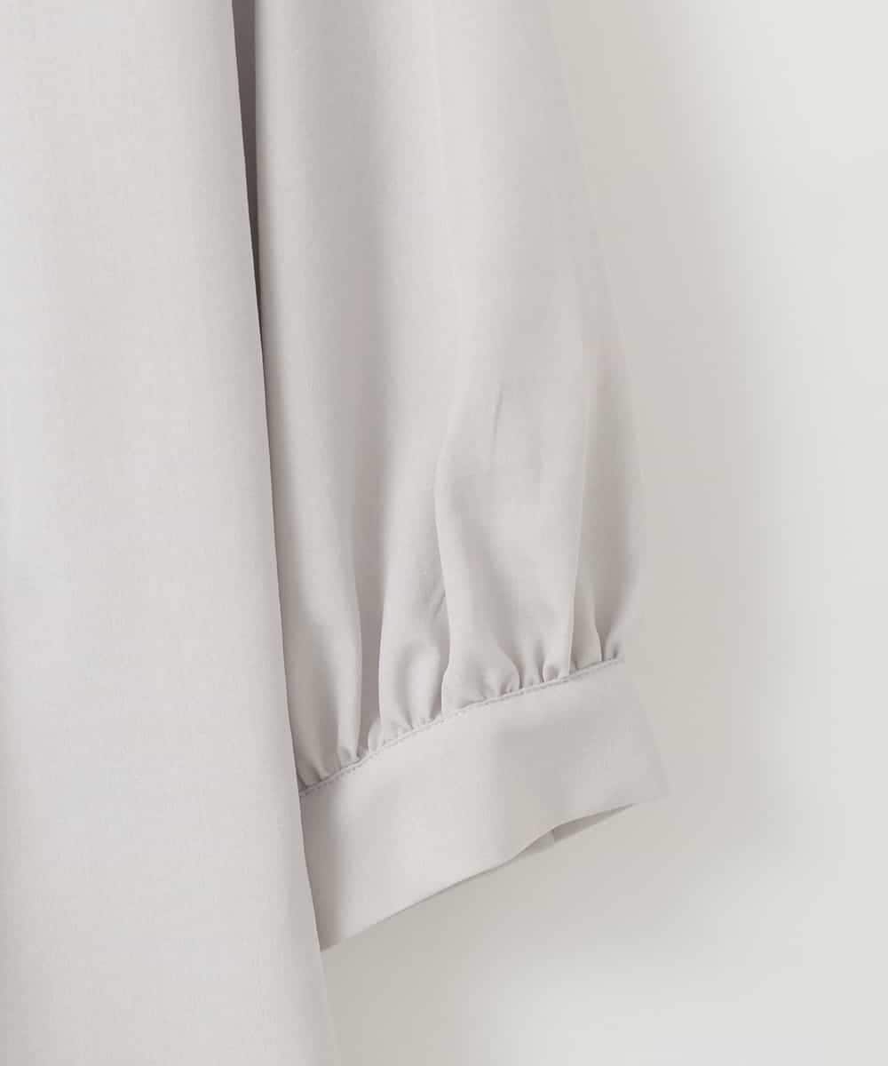 ZMBGE16080 al'aise modulation(アレーズモジュレーション) 【洗える】ピンタックスキッパーブラウス ダークグレー