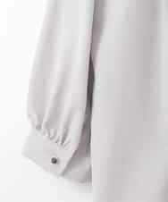 ZMBGE16080 al'aise modulation(アレーズモジュレーション) 【洗える】ピンタックスキッパーブラウス ダークグレー