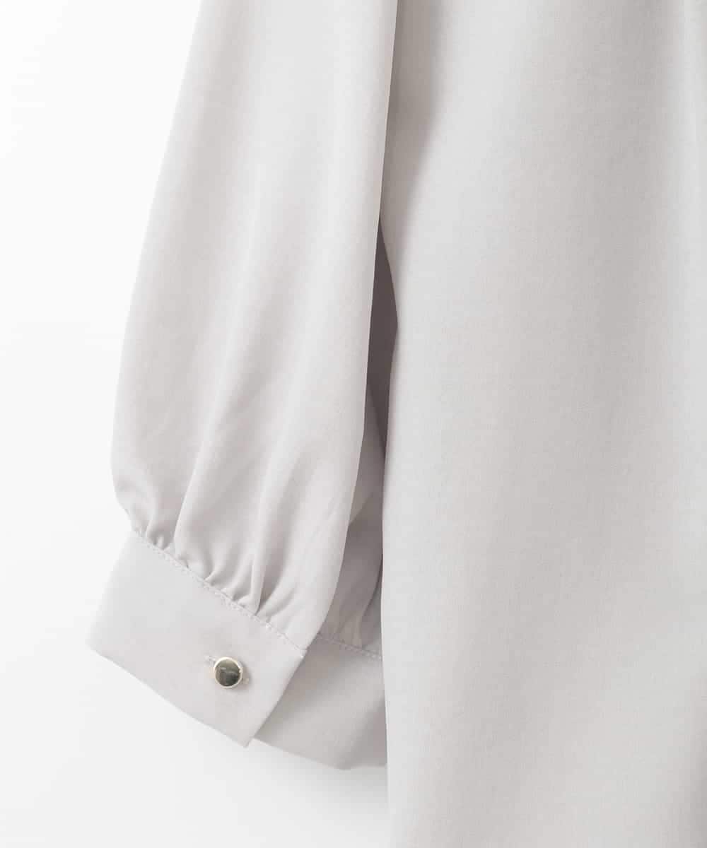 ZMBGE16080 al'aise modulation(アレーズモジュレーション) 【洗える】ピンタックスキッパーブラウス ダークグレー