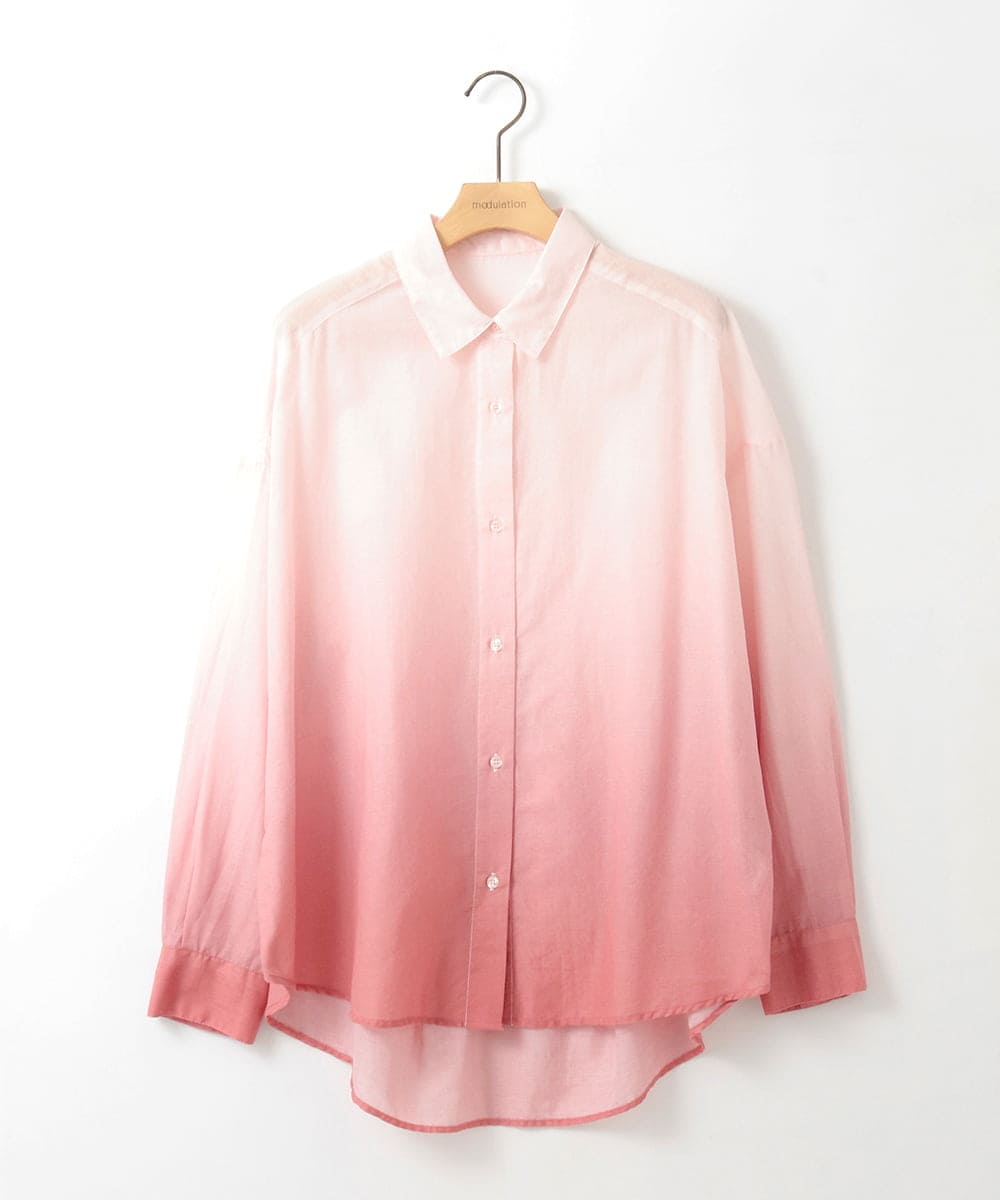 ZMBGE17090 al'aise modulation 【洗える】グラデーションシアーシャツ